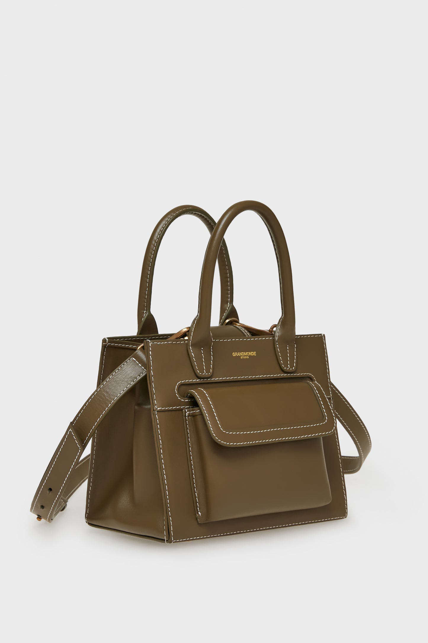 OLIVE MUTMEE MINI TOTE BAG IN SMOOTH LEATHER