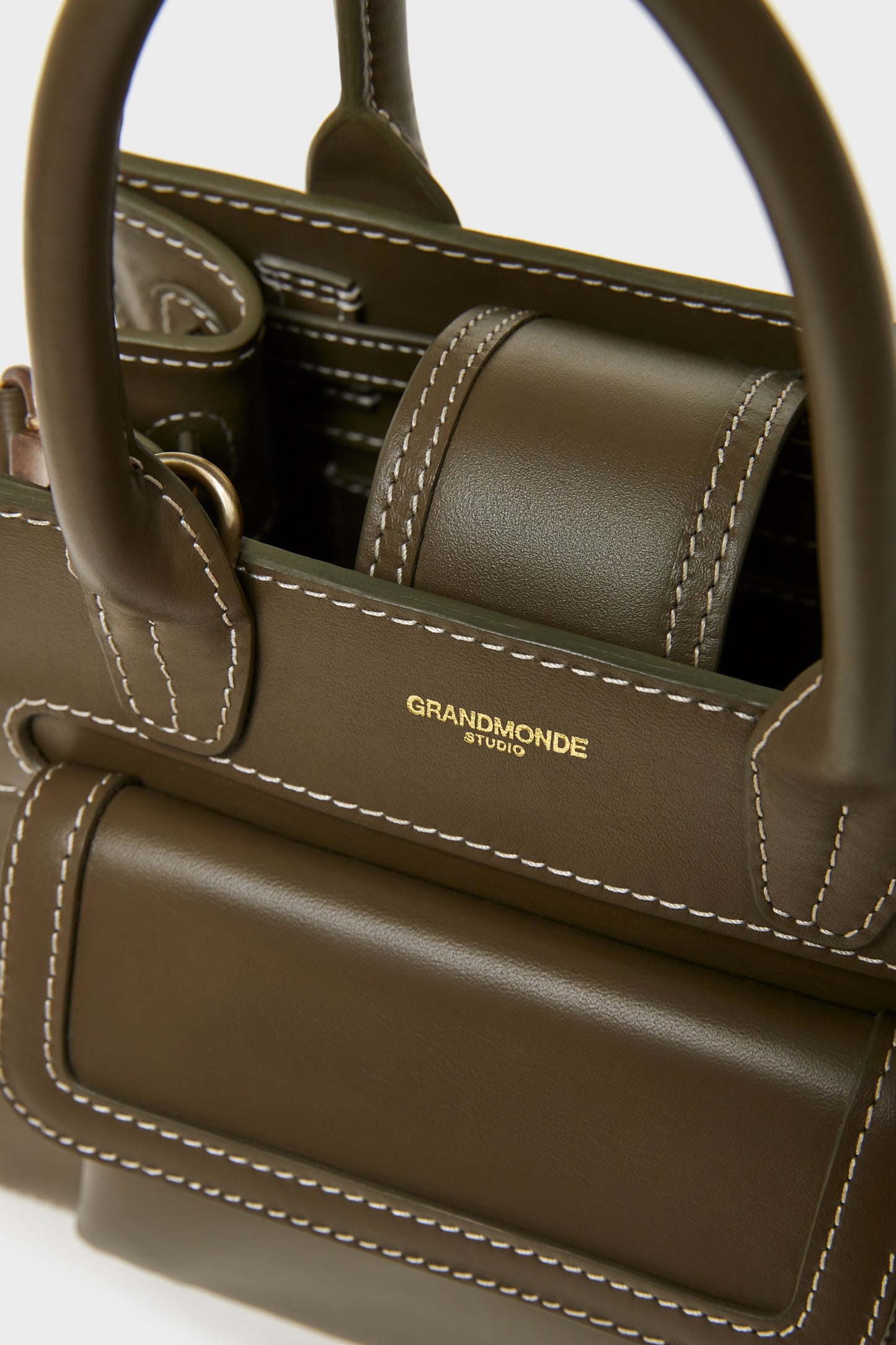 OLIVE MUTMEE MINI TOTE BAG IN SMOOTH LEATHER