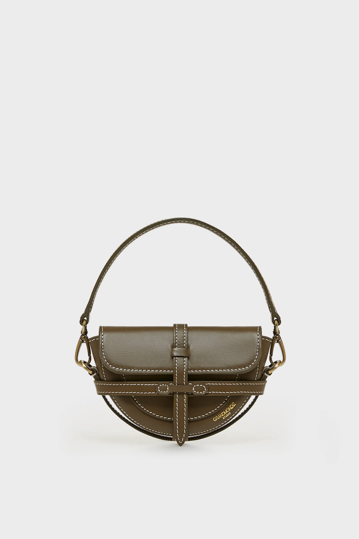 OLIVE SIMON MINI SADDLE BAG IN SMOOTH LEATHER