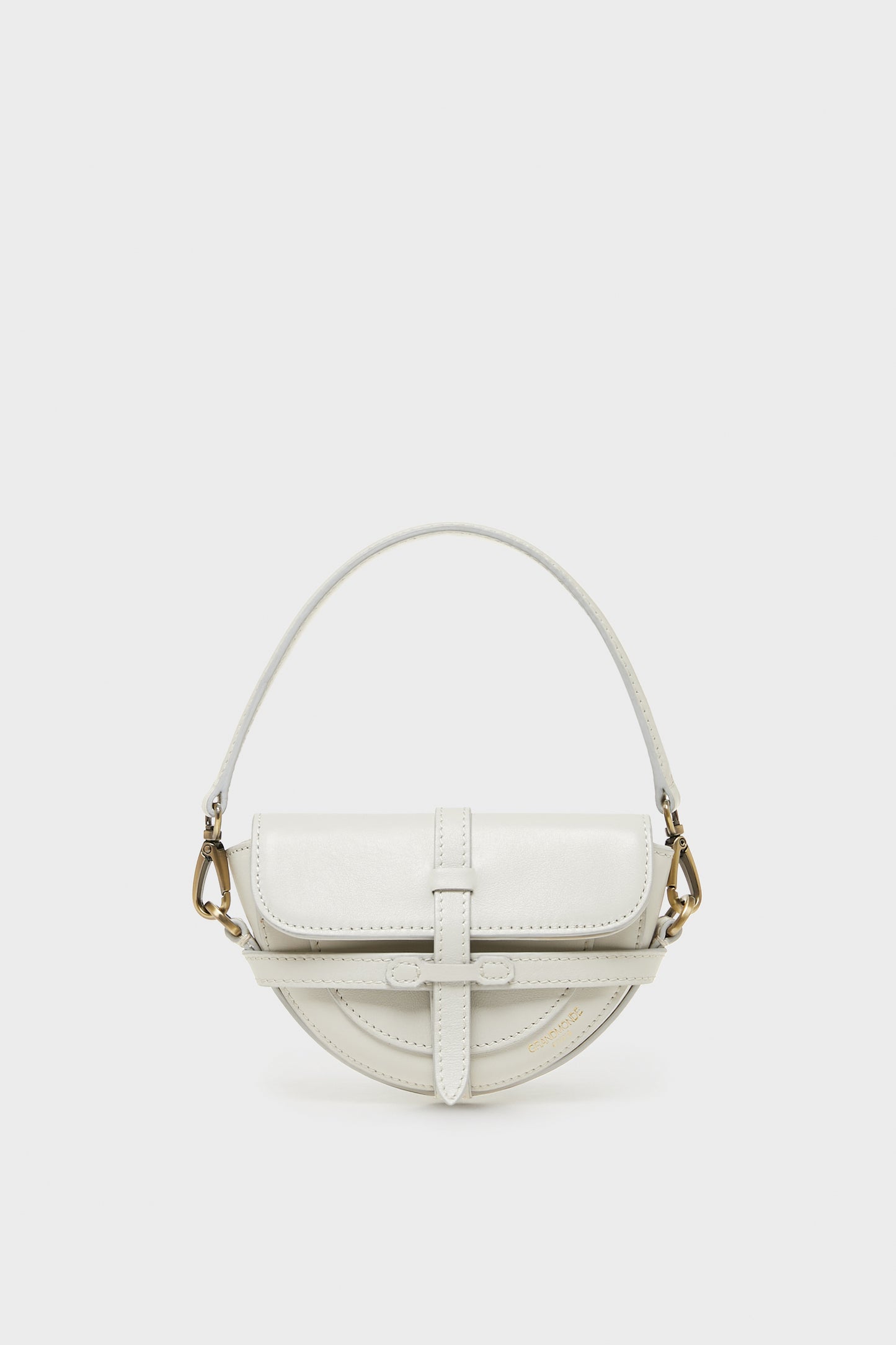 IVORY SIMON MINI SADDLE BAG IN SMOOTH LEATHER