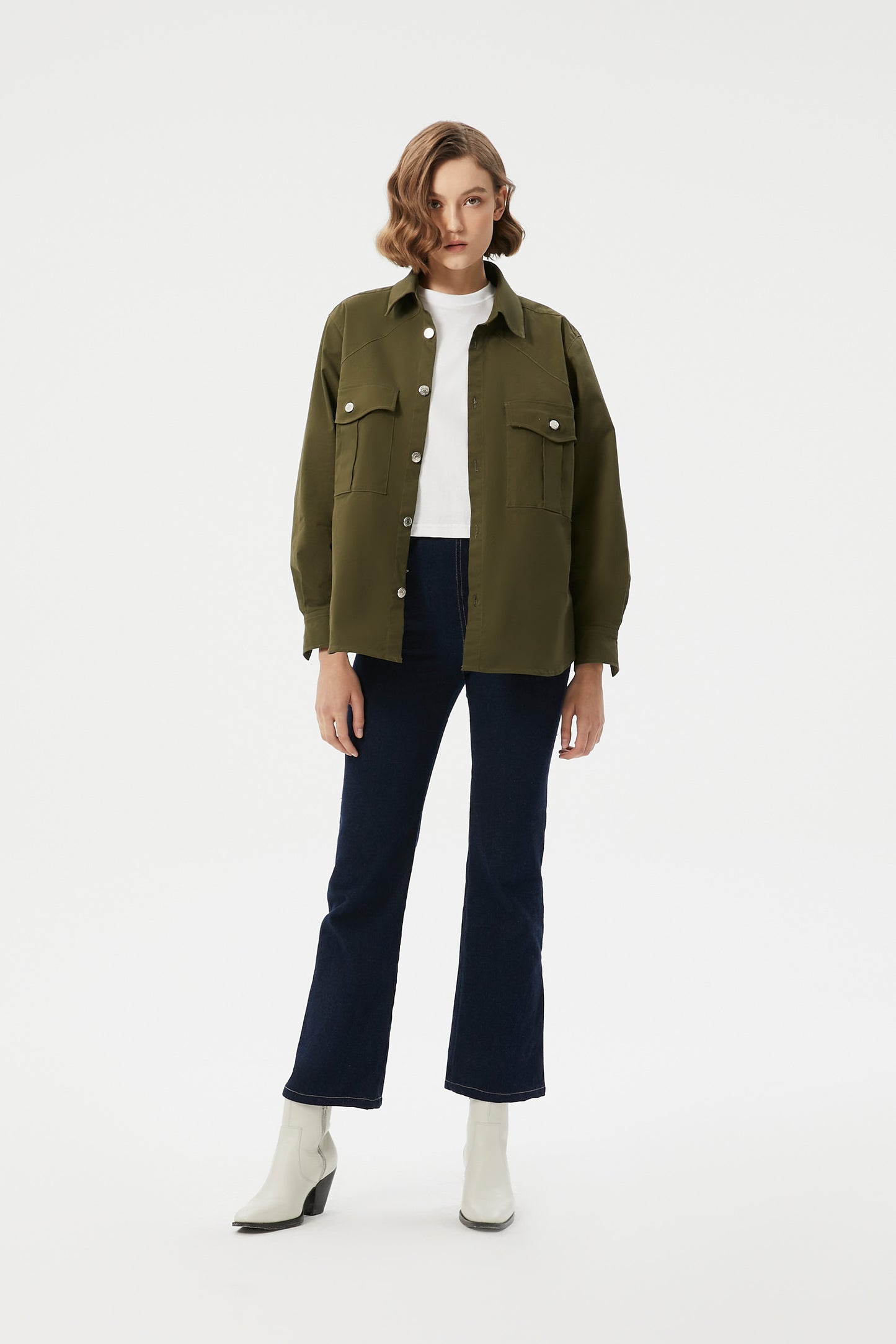 GRANDMONDE OLIVE CLASSIC SHIRT JACKET