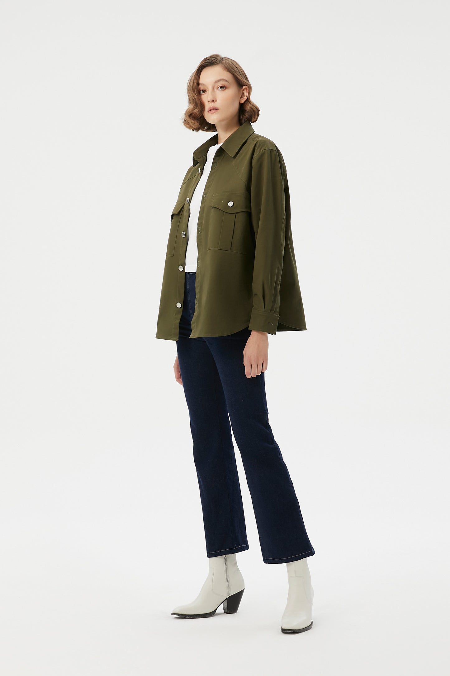GRANDMONDE OLIVE CLASSIC SHIRT JACKET