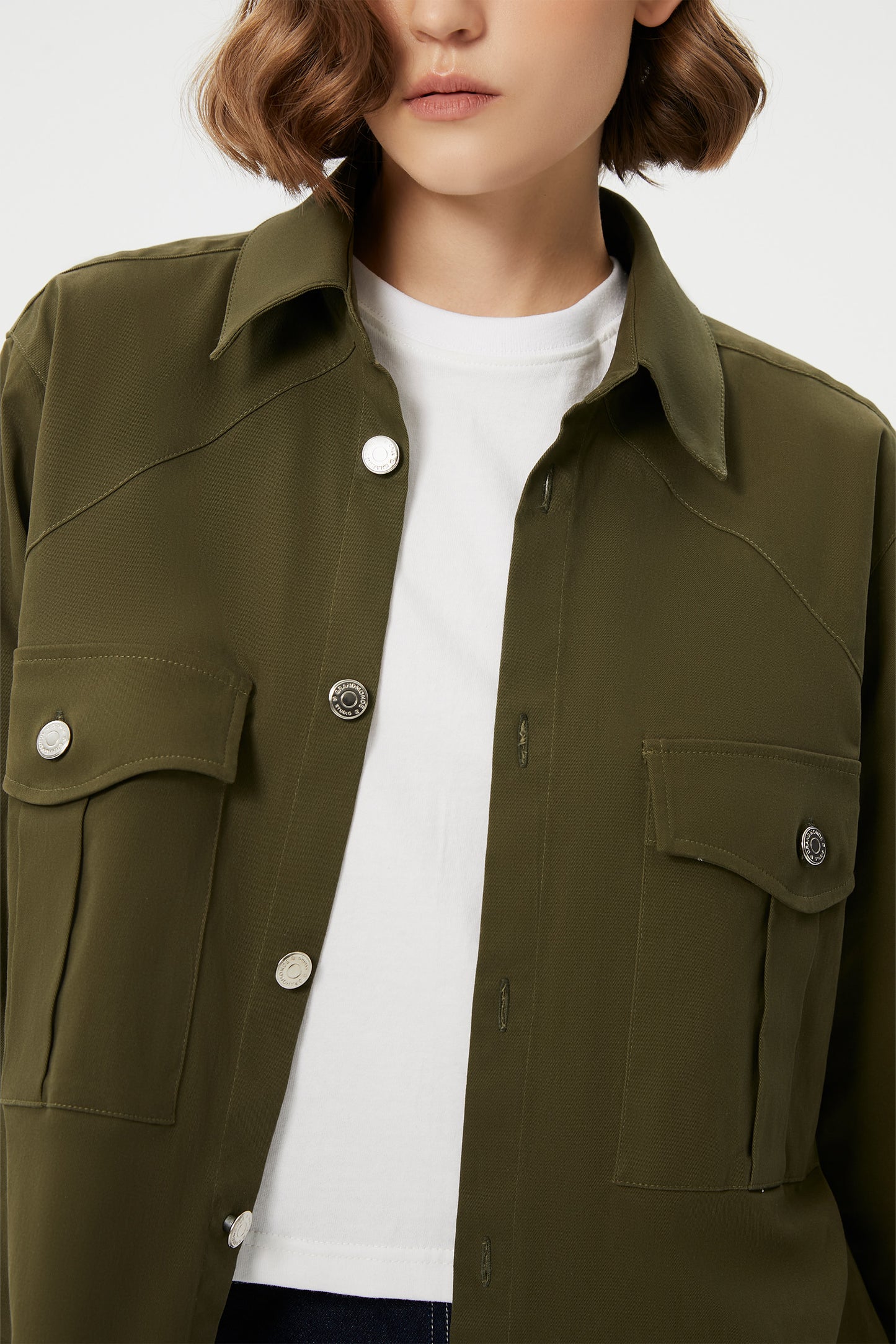 GRANDMONDE OLIVE CLASSIC SHIRT JACKET