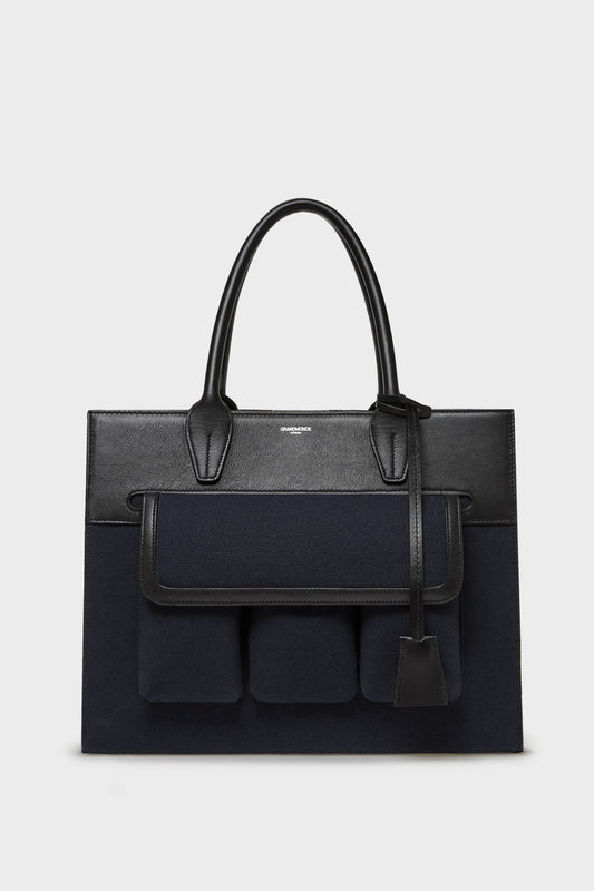 LIBERTY WATSON TOTE BAG IN CANVAS AND SMOOTH LEATHER