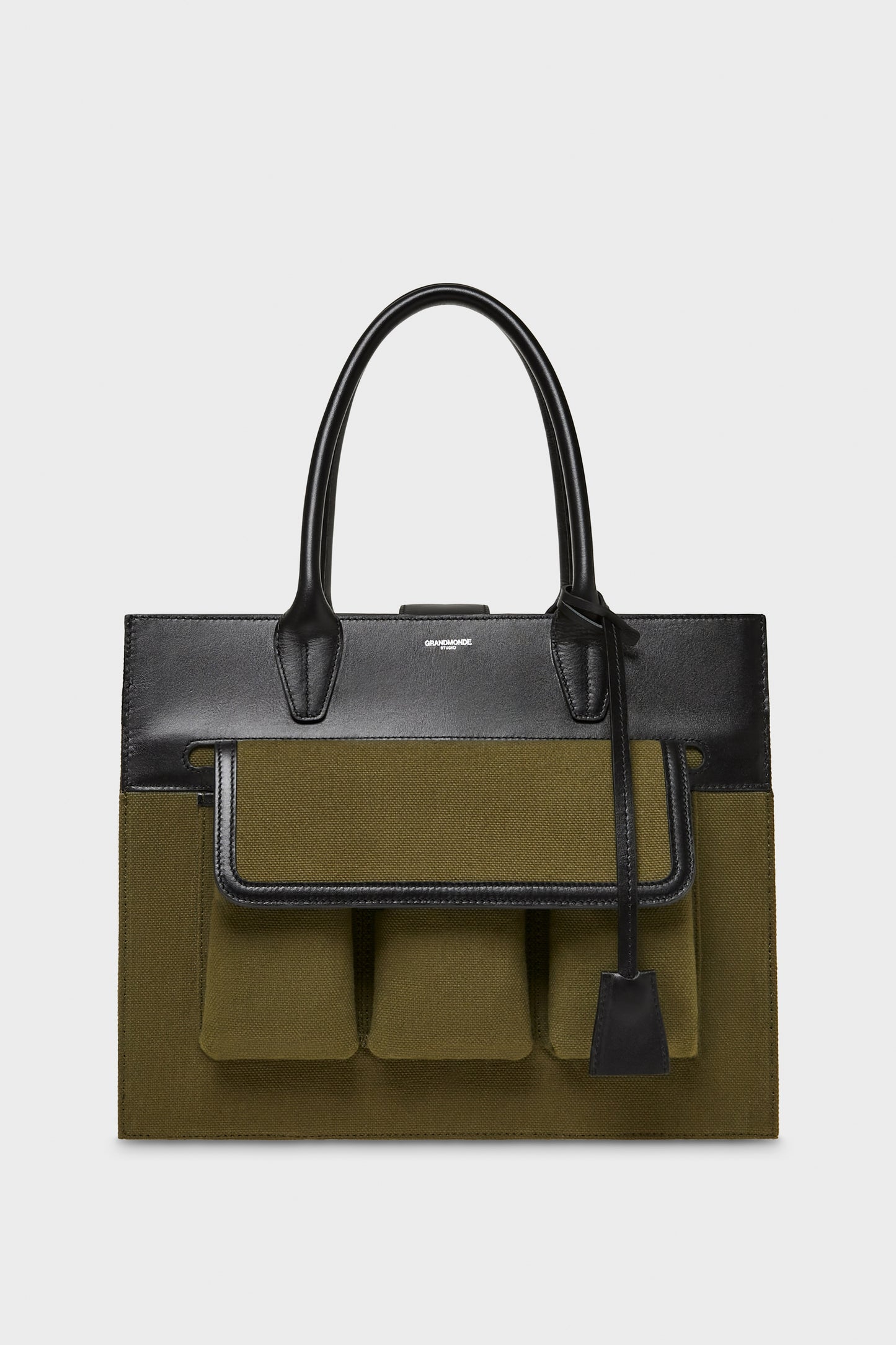 OLIVE WATSON TOTE BAG IN CANVAS AND SMOOTH LEATHER