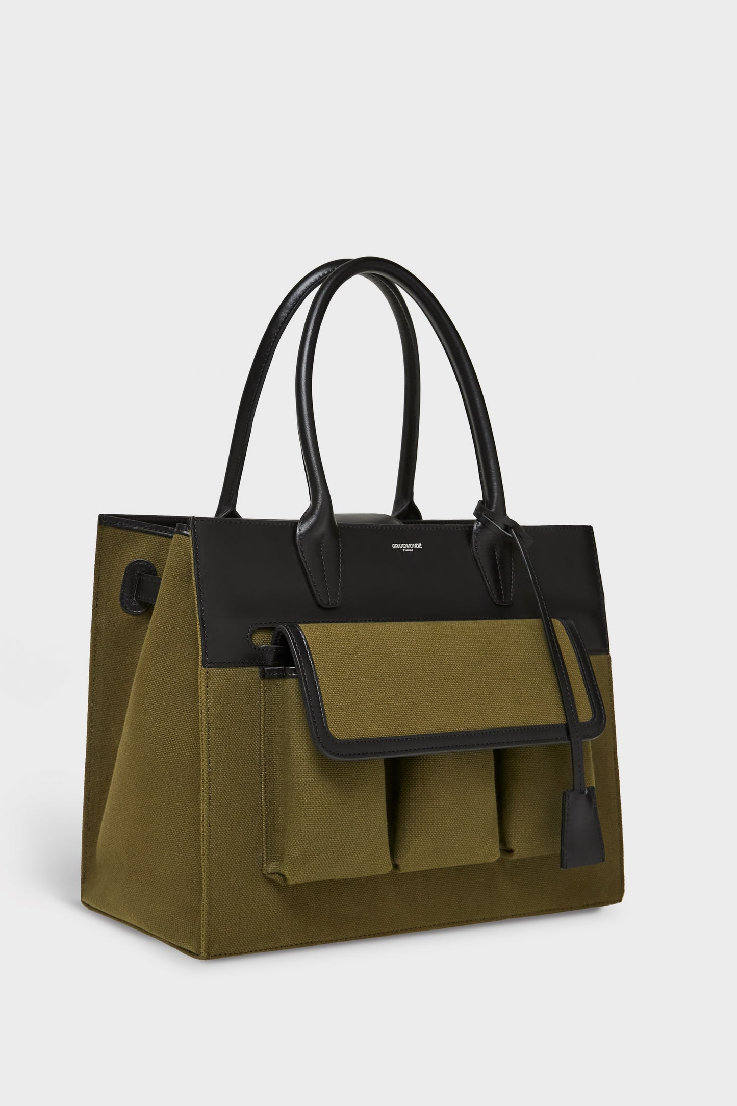 OLIVE WATSON TOTE BAG IN CANVAS AND SMOOTH LEATHER