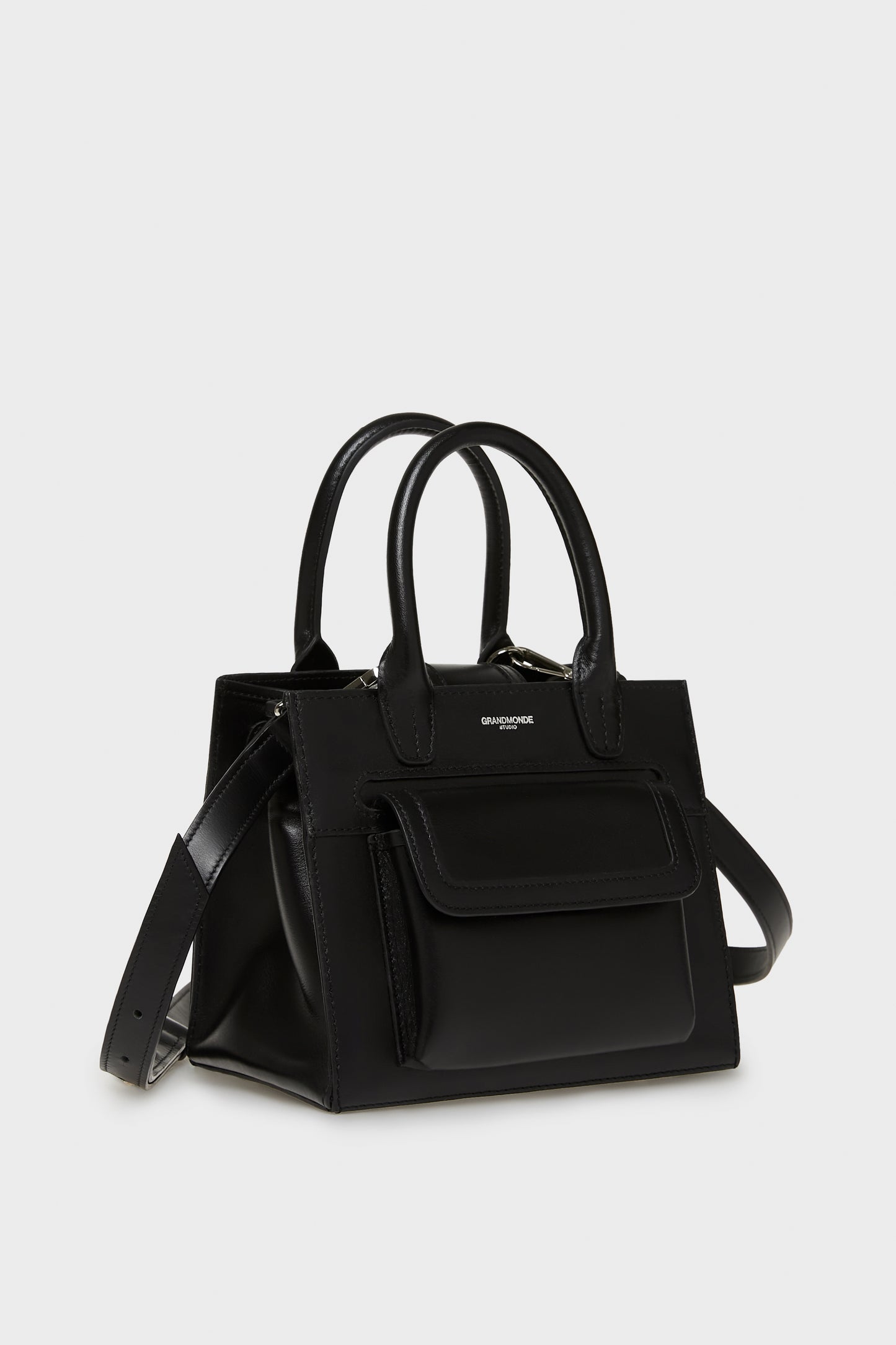 NOIR MUTMEE MINI TOTE BAG IN SMOOTH LEATHER