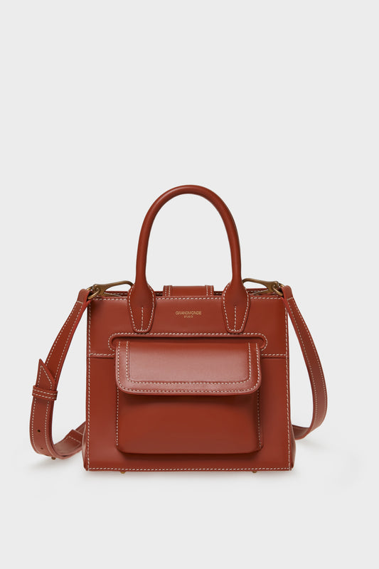 BRICK MUTMEE MINI TOTE BAG IN SMOOTH LEATHER