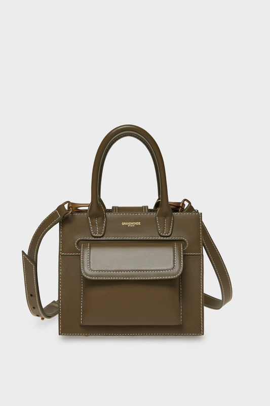 OLIVE MUTMEE MINI TOTE BAG IN SMOOTH LEATHER