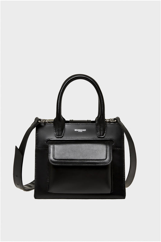 NOIR MUTMEE MINI TOTE BAG IN SMOOTH LEATHER