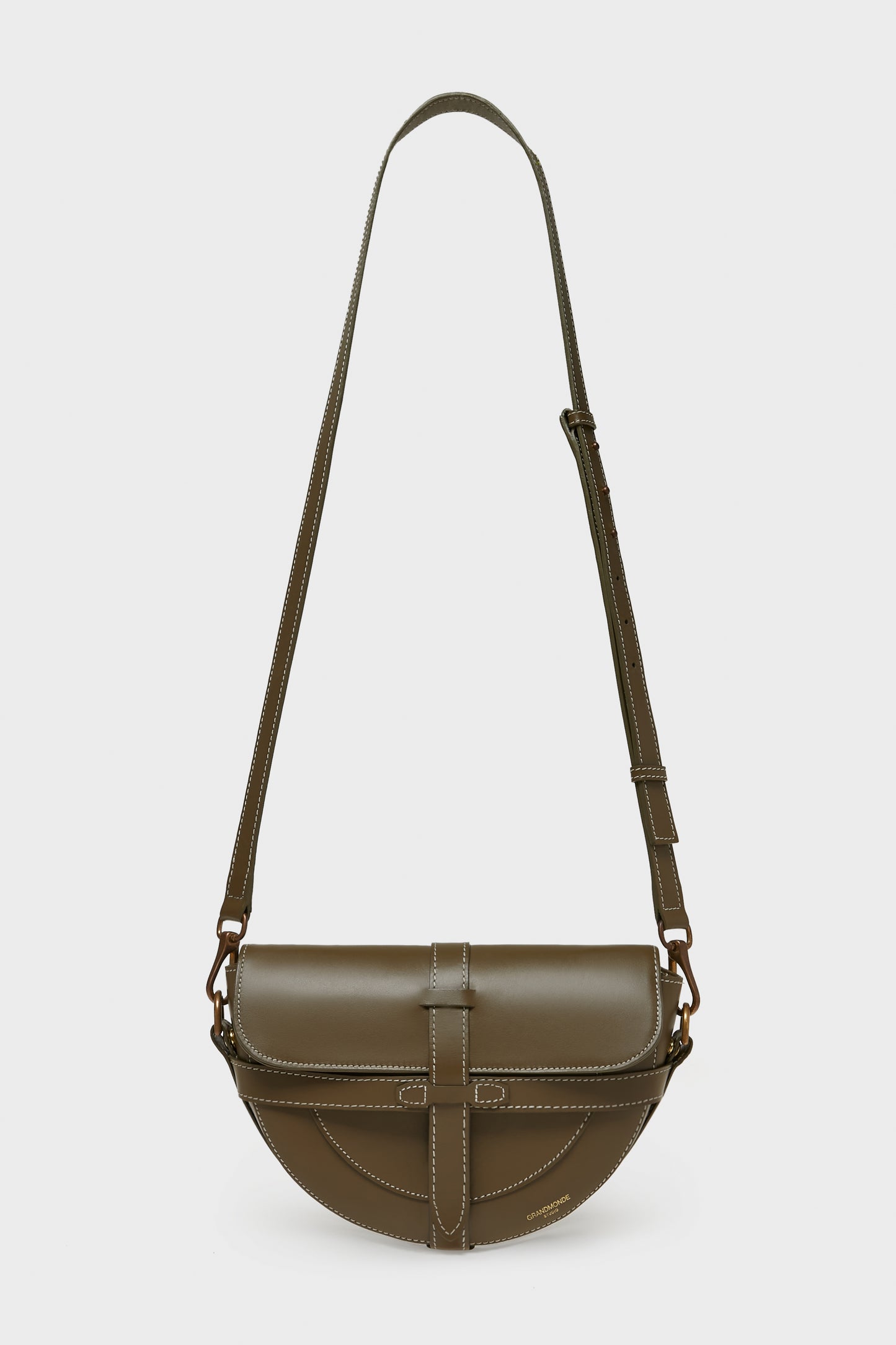 OLIVE SIMON SADDLE BAG IN SMOOTH LEATHER