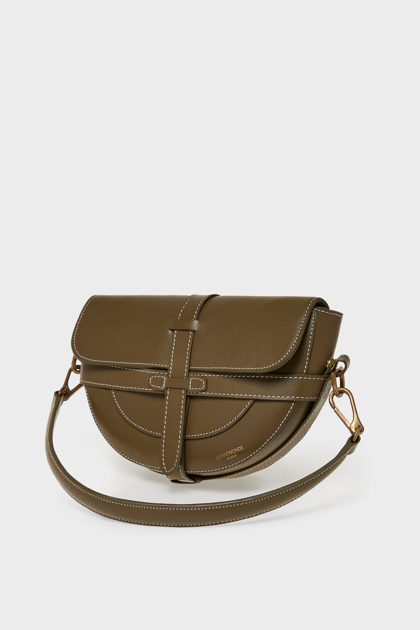 OLIVE SIMON SADDLE BAG IN SMOOTH LEATHER