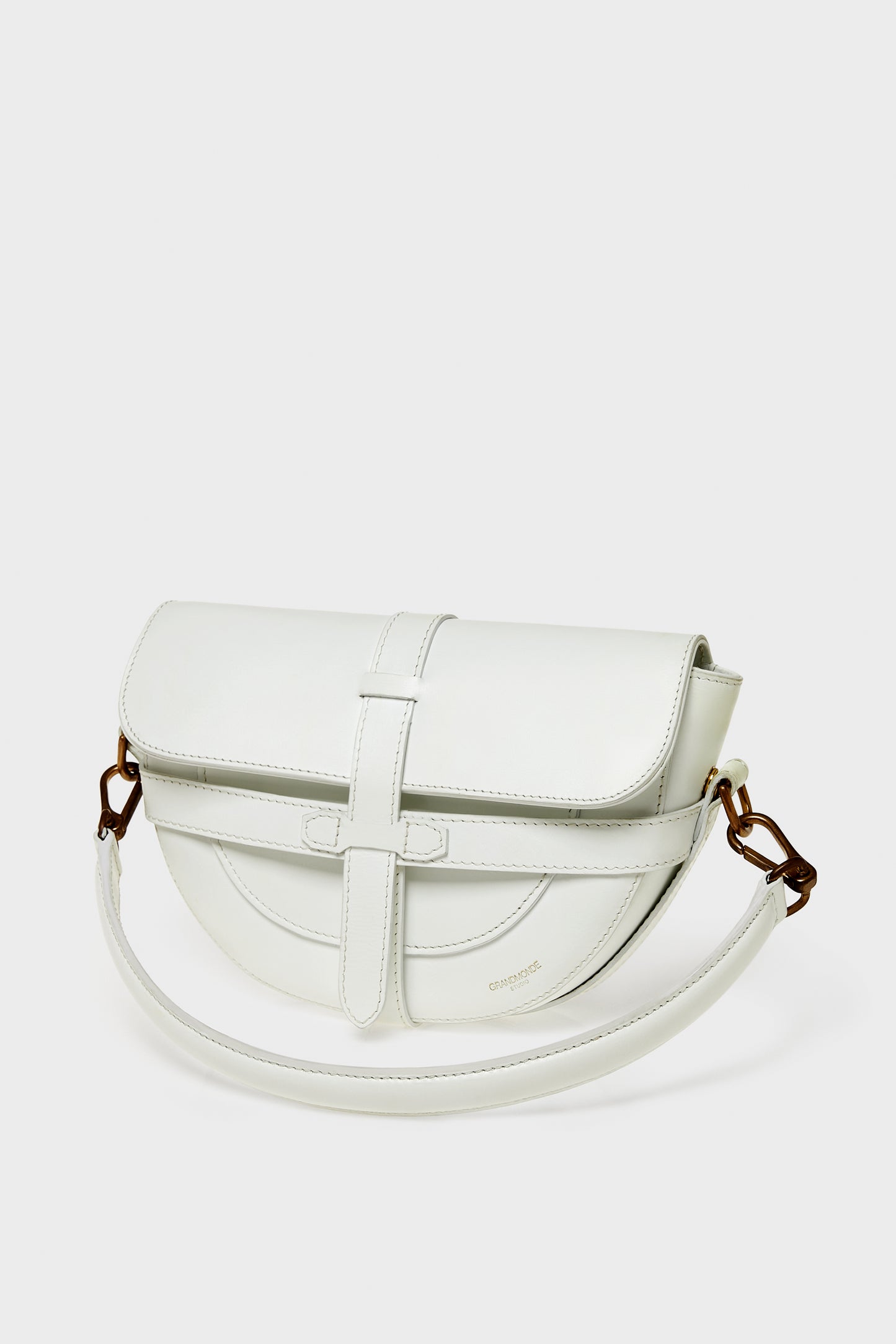 IVORY SIMON SADDLE BAG IN SMOOTH LEATHER