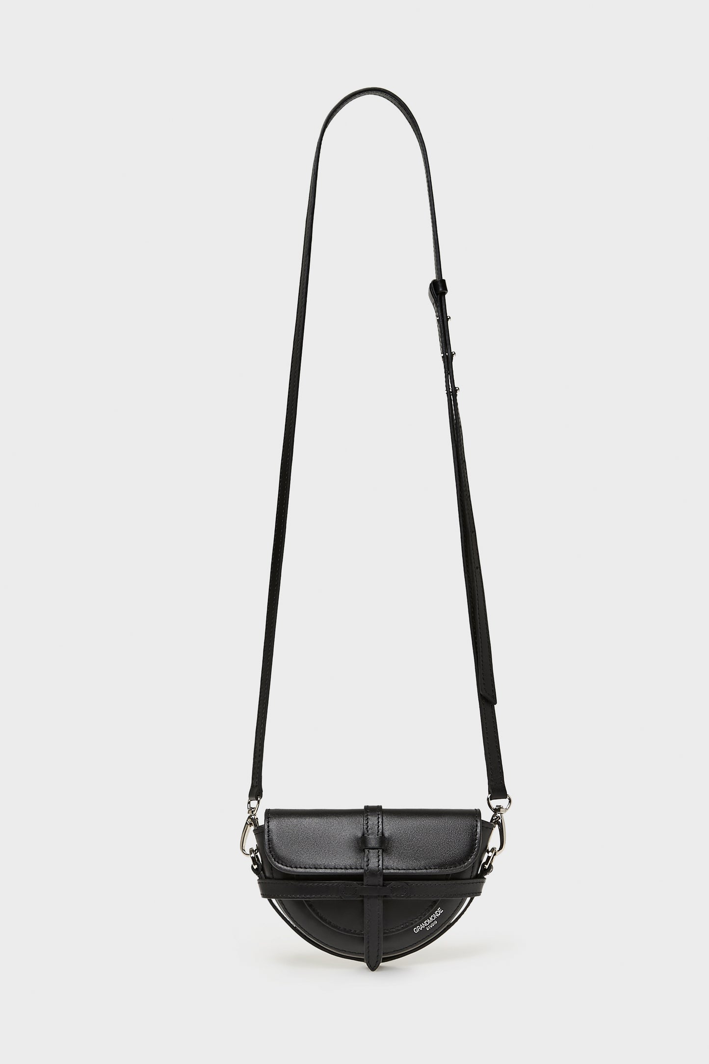 BLACK SIMON MINI SADDLE BAG IN SMOOTH LEATHER