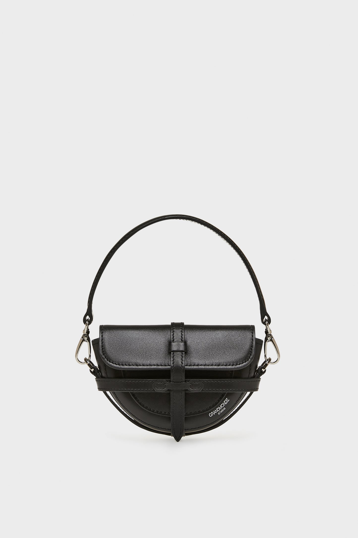 BLACK SIMON MINI SADDLE BAG IN SMOOTH LEATHER