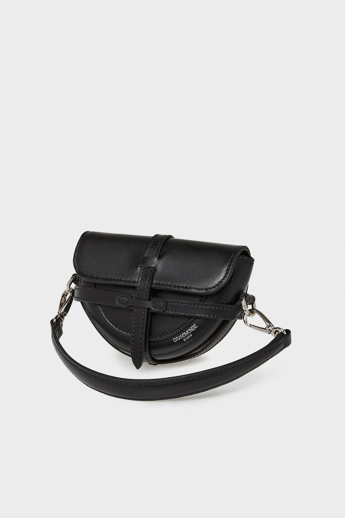 BLACK SIMON MINI SADDLE BAG IN SMOOTH LEATHER