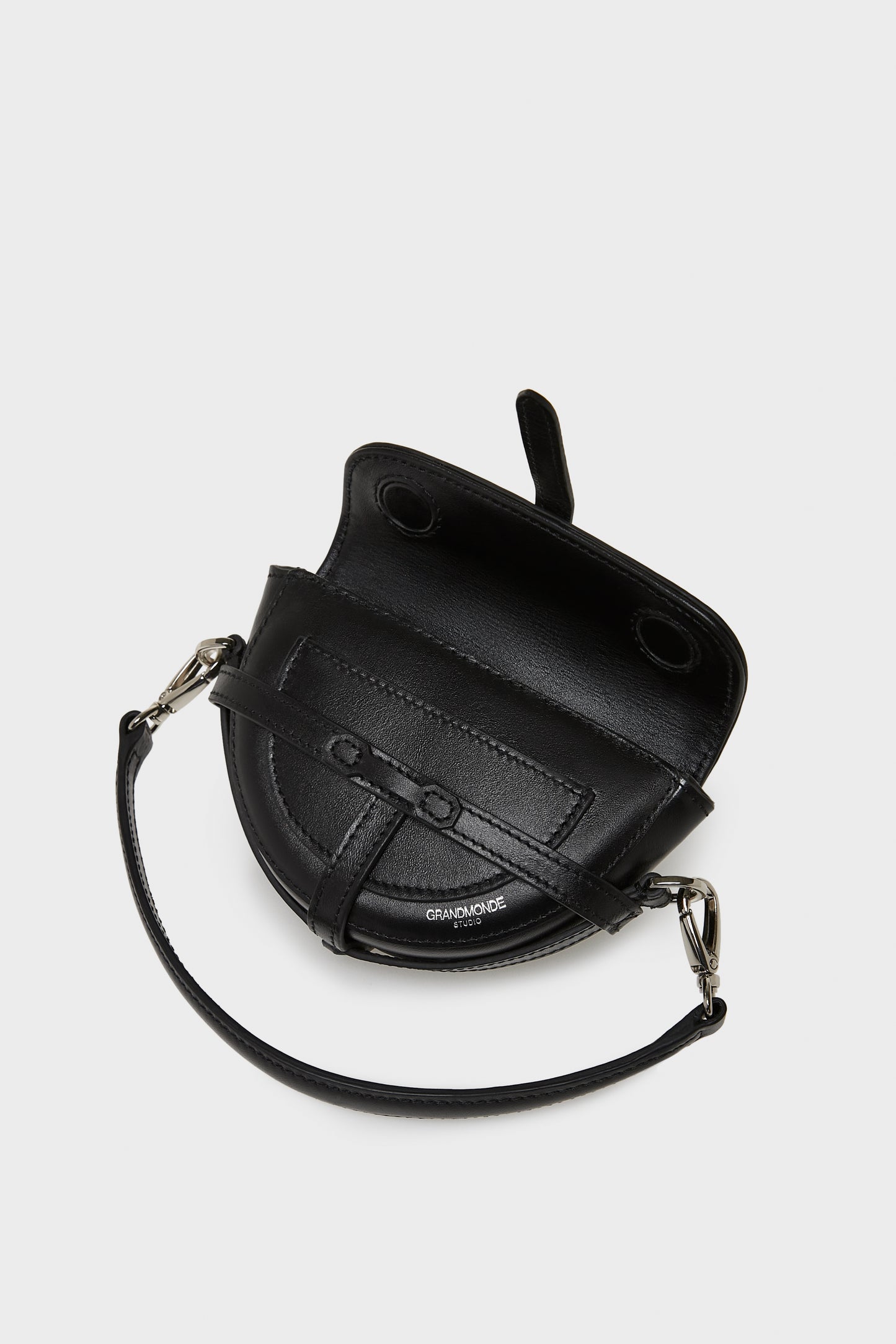 BLACK SIMON MINI SADDLE BAG IN SMOOTH LEATHER