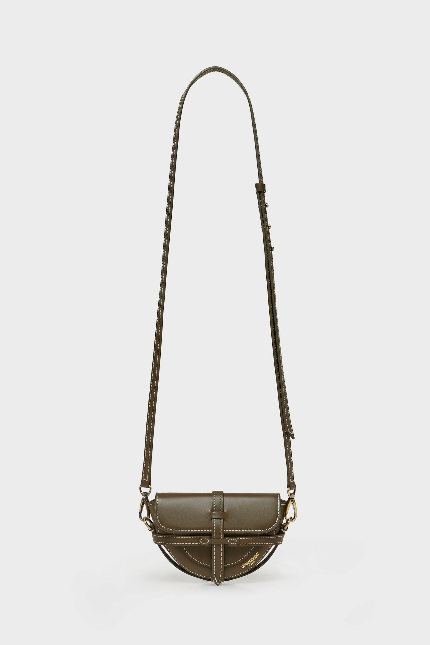 OLIVE SIMON MINI SADDLE BAG IN SMOOTH LEATHER