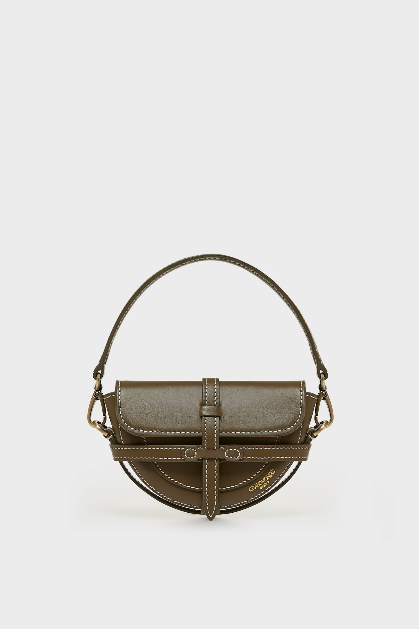 OLIVE SIMON MINI SADDLE BAG IN SMOOTH LEATHER