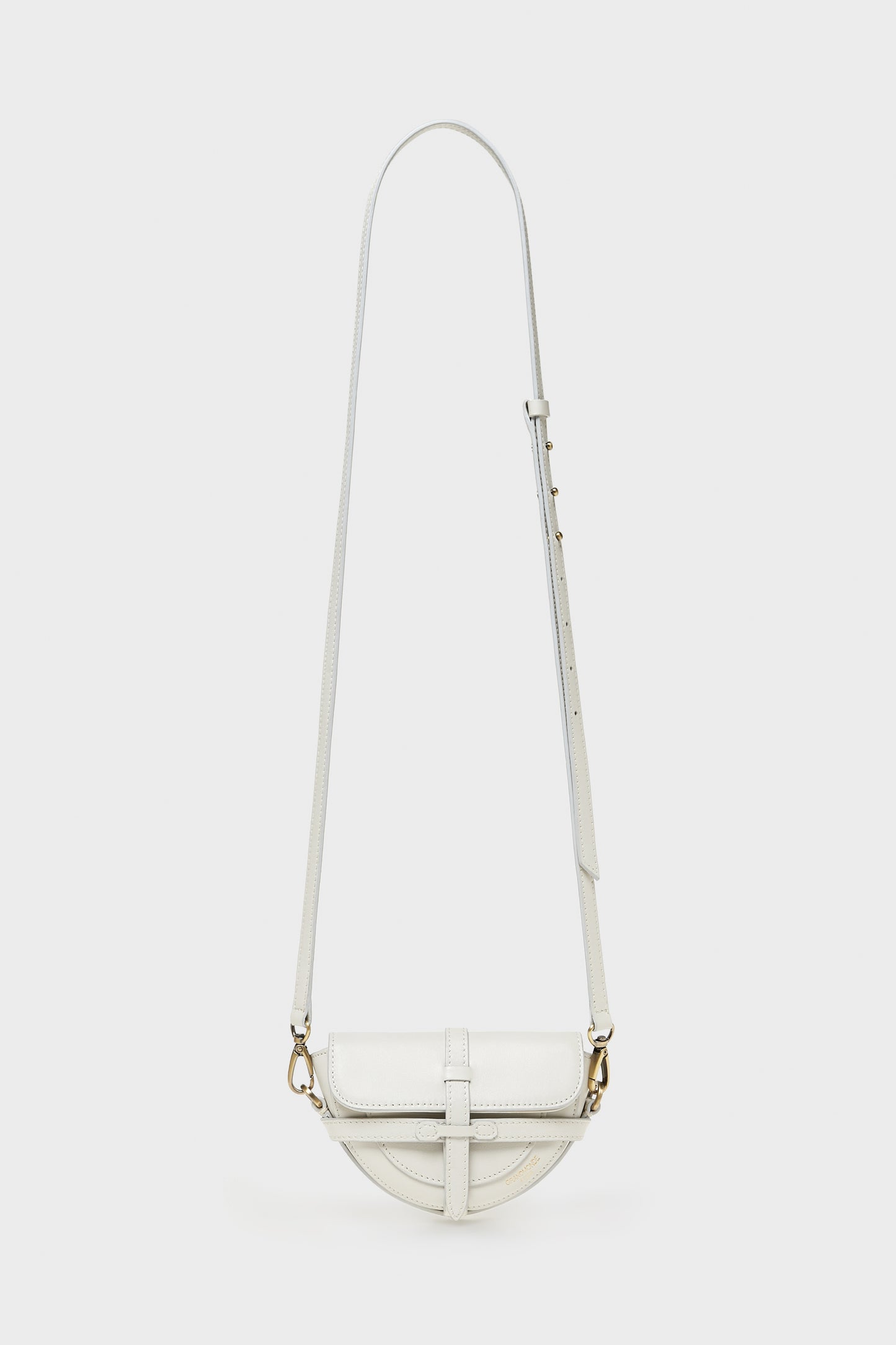 IVORY SIMON MINI SADDLE BAG IN SMOOTH LEATHER