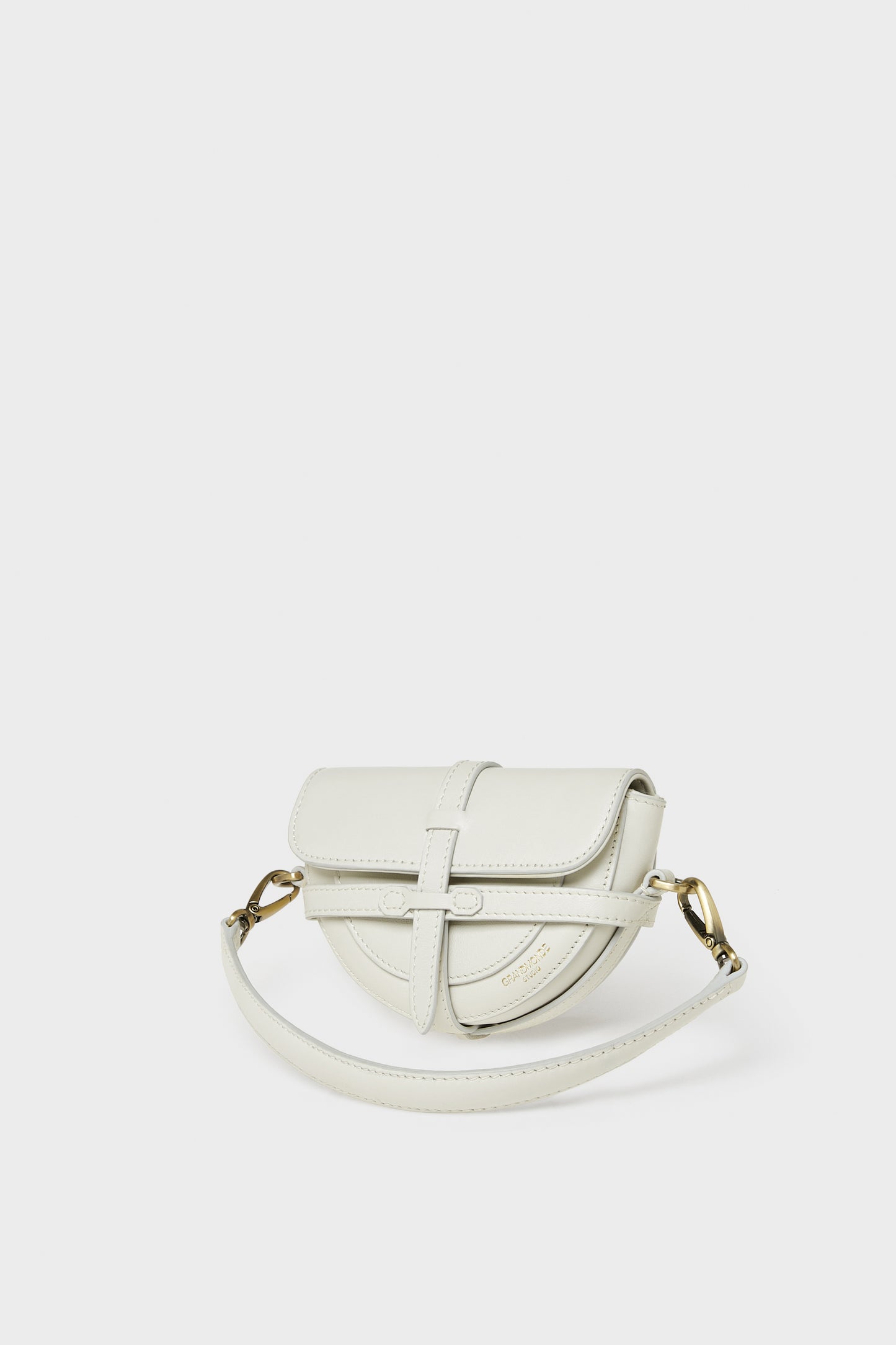 IVORY SIMON MINI SADDLE BAG IN SMOOTH LEATHER